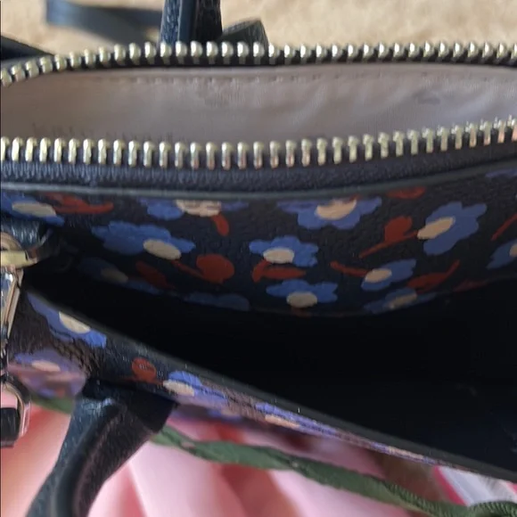 Kate Spade Blue and Brown Satchel with Floral Design